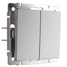 Изображение Выключатель двухклавишный с самовозвратом (серебряный) W1122406